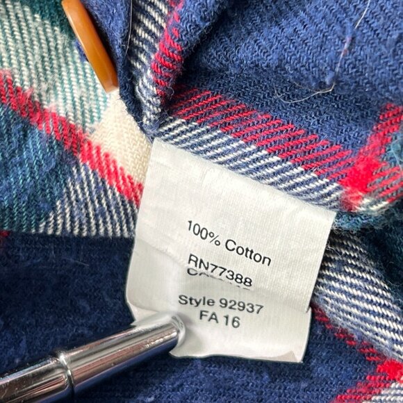 J Crew Mens Long Sleeve Button Up Plaid Flannel Shirt Medium Slim Fit Blue Green - Picture 5 of 8